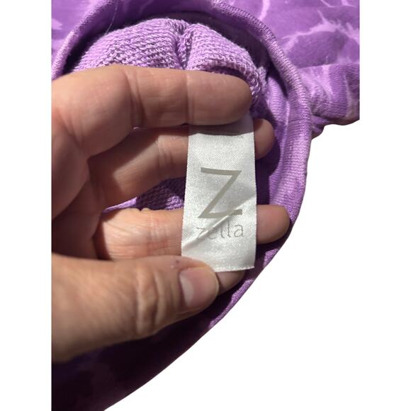 Zelle S 5/6 generous animal print French terry sweatshirt in purple lavender euc - Picture 4 of 8